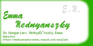 emma mednyanszky business card